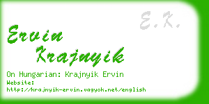 ervin krajnyik business card